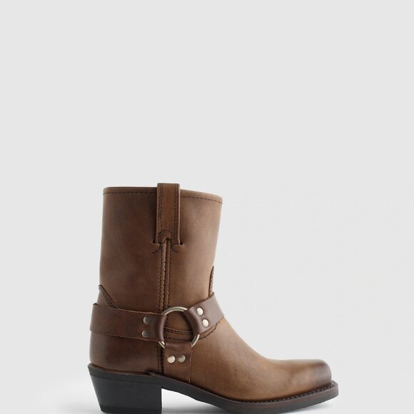 NWOT Frye Men's Harness 8R Leather Biker Boots Size 8 - Picture 2 of 3